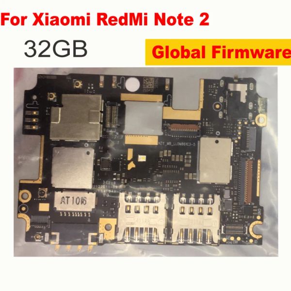 Schaltkreise Globales Frimware -Mainboard für Xiaomi Redmi Note 2 32 GB Note2 Motherboard mit Chips Schaltkreisen Flex -Kabel mit Google entsperrt