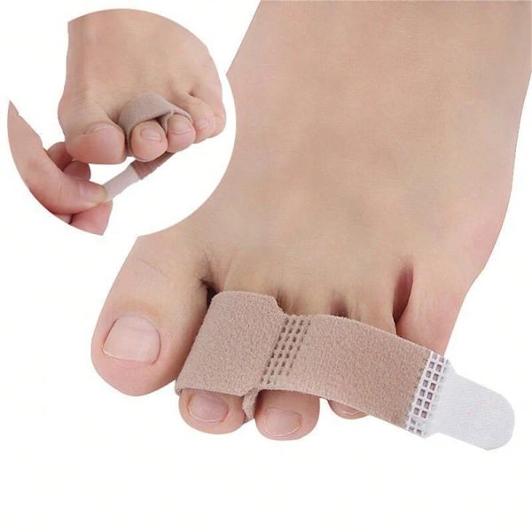 Tratamento 2pc Toe dedo alisador de dedo Hammer Toe Fita Hallux Valgus Corretor Bandagem de pé separador de dedo do pé envolve os suprimentos de cuidados com os pés novos