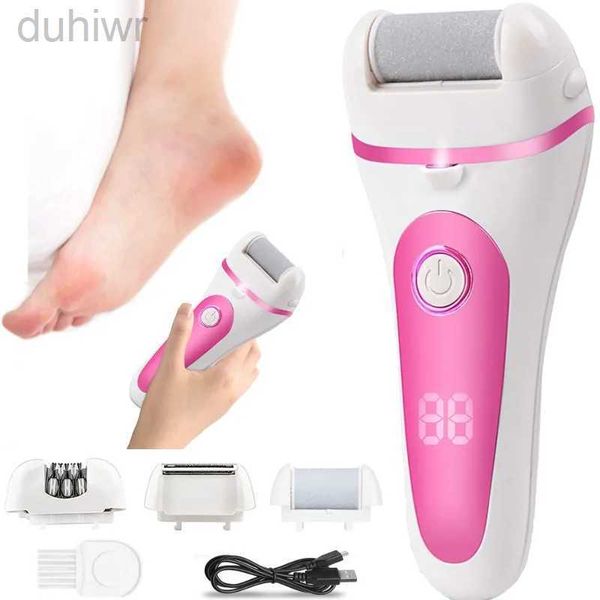 Epilador 3 em 1 Epilador elétrico Arquivo elétrico Arquivo Dead Skin Callues Remoção Pedicure Tool Multifunction recarregável Cabelo do corpo Remover D240424