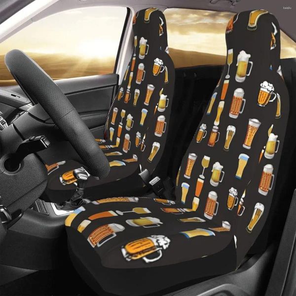 Capas de assento de carro Soces de cerveja Cobra impressão personalizada Acessórios de protetor frontal universal Conjunto de almofadas