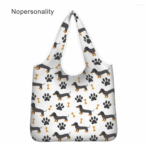 Sacos de compras NOPERSONALIDADE ECO BOM DE ombro Eco Dachshund Dog Principado Mulheres de armazenamento moderno Handies Ladies Great Dolding Tote Bag