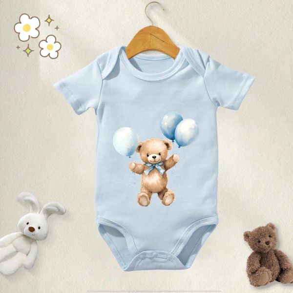 Pieces baby macacão garotas garotas bodam 100% algodão fofo urso impressão de macacão de roupas infantis roupas recém-nascidas roupas de bebê