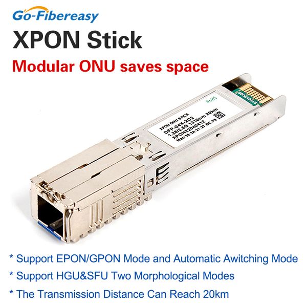 1,25 г/2,5 г xpon onu Stick SFP -модуль с Mac Pppoe ipoe 1310nm/1490nm Conctor 20 км модуль pon olt onu mac xpon = epon/gpon