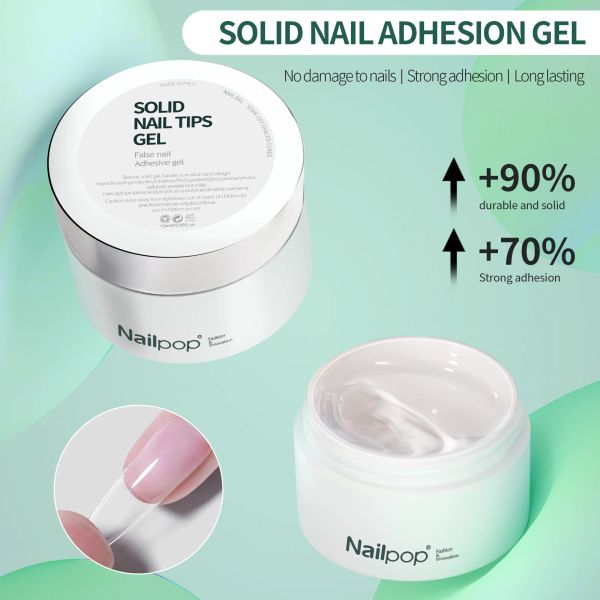 Gel 5 in 1 Gel Gel Geling per punte per unghie, colla gel di rinestone per unghie gel di scultura 3d, gel gel per chiodo solido super forte da 10 g in chiodo gel