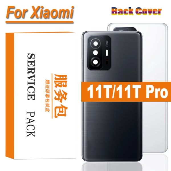 Rahmen neuer Glas Rücken für Xiaomi 11T 5G / 11T Pro 5G Batterie Abdeckung Tür Rückgehäuse Heckhäuse Ersatzteile +Kameraobjektiv