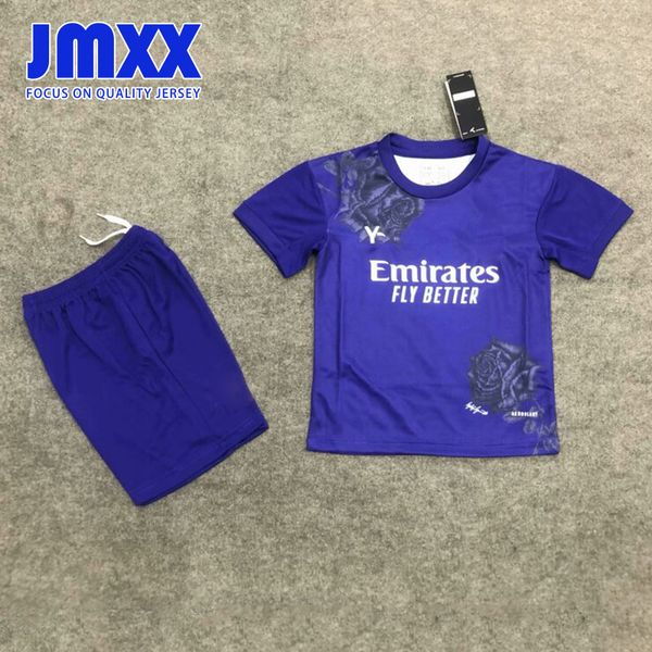 JMXX 24-25 Real Madrids Maglie da calcio infantile Y3 Co Brand Styles Kit Uniforms Shirt da calcio Jersey 2024 2025 Versione per bambini top and shorts