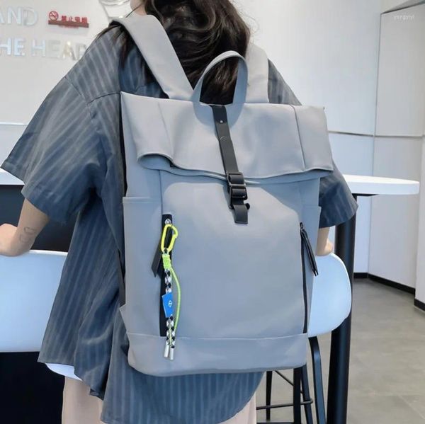 Backpack Computer Computer Unissex Bag do estudante universitário legal Versão coreana japonesa de mochila casual simples.