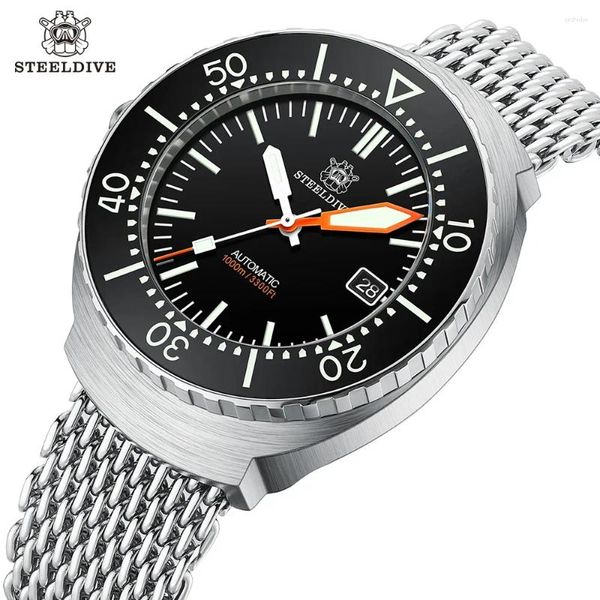 Armbanduhr Stahldive SD1989 Einköpfige Hülle 45-mm-Herren-Taucher Uhr Automatisch mechanisch BGW9 Luminous 1000m wasserdicht linke Krone Reloj