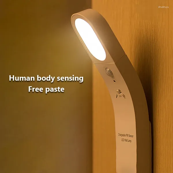 Lampada a parete LED LED MODERNO MODERNO per il letto per il soggiorno della camera da letto Studio USB Night di movimento del corpo umano ricaricabile