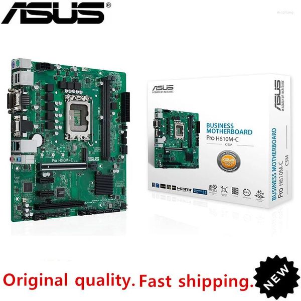 Материнские платы для Asus Pro H610M-C-CSM Оригинальный рабочий стол Intel H610 DDR4 Motherboard LGA 1700 Поддержка 12400F 12400 I3 12100F