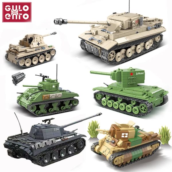 Blocks Série de tanques militares alemães 131 LT38 M4A1 Panther Tank Soldier Police Building Blocks WW2 Bricks Army Kids Kids Toys Gifts