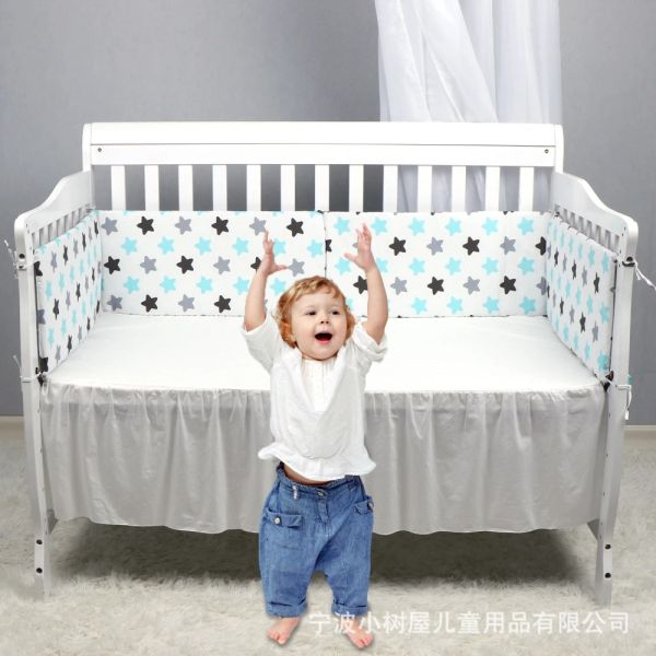 Almofadas 130x30cm Baby Bumper Berk Crib Berço Protetor Infantil Bebe Bedding Conjunto para recém -nascidos Baby menino garoto Almofado Decoração da sala de almofada