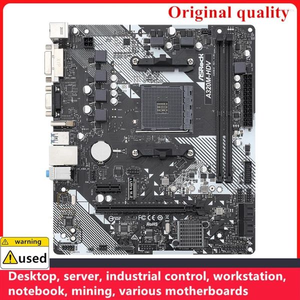 Materie utilizzate per Asrock A320M-HDV .0 Socket AM4 DDR4 32 GB AMD A320 Desktop Mainboard Desktop SATA III USB3.0