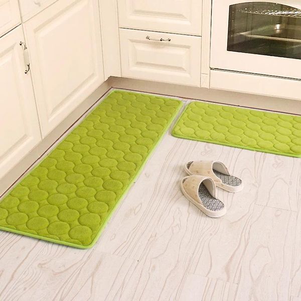 Tappeti 50x80 60x160cm/ set di velluto di corallo tappeto da cucina anti-slip moquette assorbire il tappeto d'acqua di ingresso casa/ schiuma