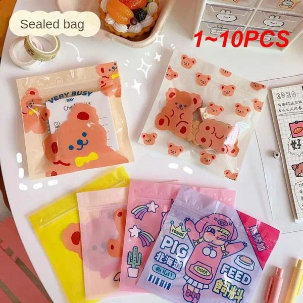 Depolama Çantaları 1-10 PCS Sevimli Karikatür Atıştırmalık Çantası Plastik Taşıma Çıkar Yaratıcı ve Seçilmiş Malzemeler Yiyecek