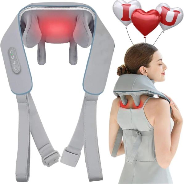 Massager Wireless Cock Spalla Massager Deep Deep 5D Shiatsu Back Massagers con calore, cuscino impasto elettrico Squeeze Muscoli Massaggio