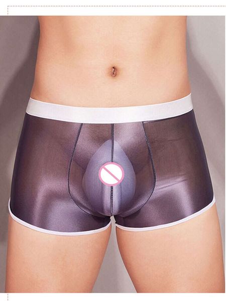 Mutandine maschili sexy ghiaccio slik boxer traspirato u bulge boro biancheria biancheria intima elastica trasparente mutande trasparente in legno nuovo