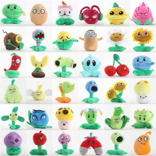 Dolls de pelúcia 41 Plantas de estilo Toys Peashooter Plush Anime Figuras Cherry Sunflower Bomb Squash Squash Dividir PEDRAS PRESENTES T240422