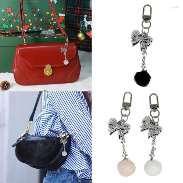 Tornari a sospensione Bowknot Keychain Bows Key Chain Star Charm Telephone Gioielli per la festa