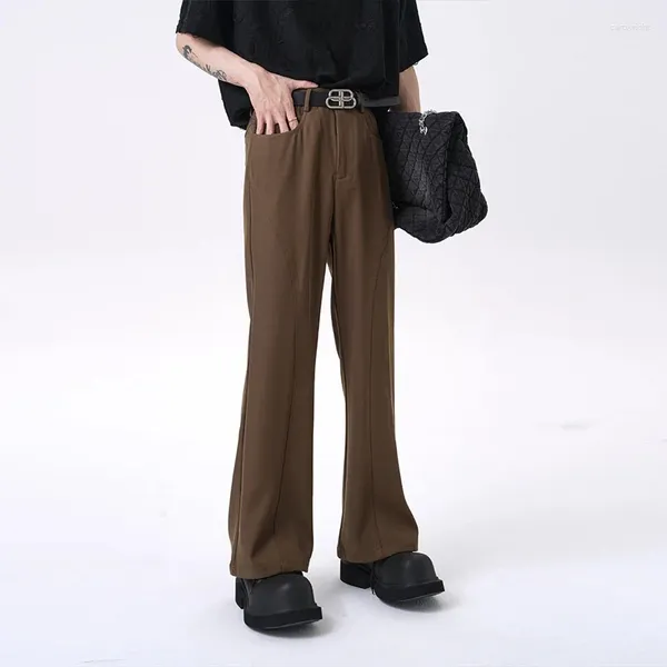 Мужские брюки весна осень Kpop Fashion Style Style Harajuku Slim Fit Brousers свободные все матч ретро повседневное твердое цветное мужская одежда мужская