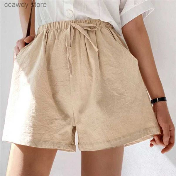 Damenshorts Baumwollwäsche Shorts für Frauen zu Hause tragen grundlegende Mini -Männer Trafic High Taille Bottom Tn Girls Summer Plus Size H240424