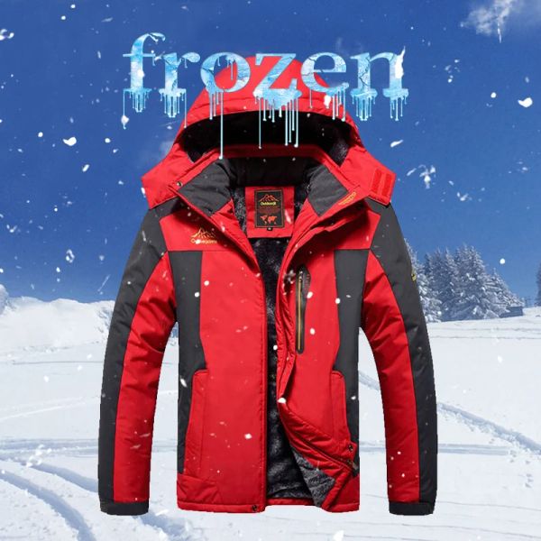 Jacken Winter Skijacke Männer wasserdichte Fleece Snow Jacket Thermalmantel für Mountain -Ski -Snowboardjacke im Freien plus Größe L9XL