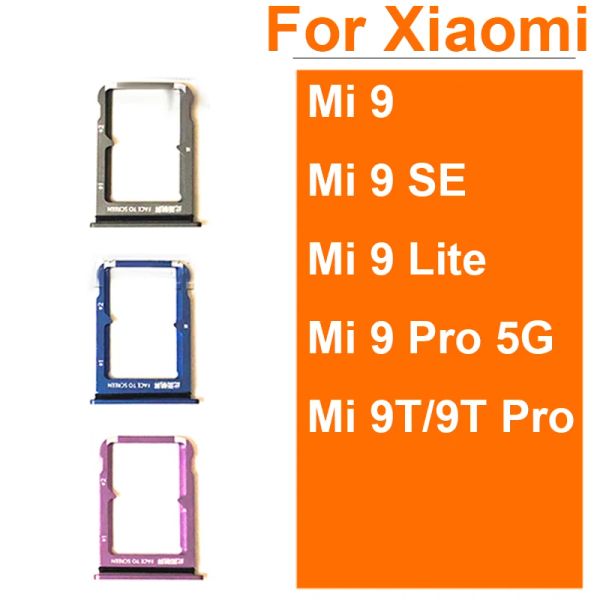 Kablolar Sim Kart Tepsisi Yuva Tutucu Xiaomi Mi 9 Lite Mi 9se Mi 9T Pro 9 Pro 9 Pro 5G Micro SD Okuyucu SIM KART SCOKET ADAPTER Onarım Parçaları
