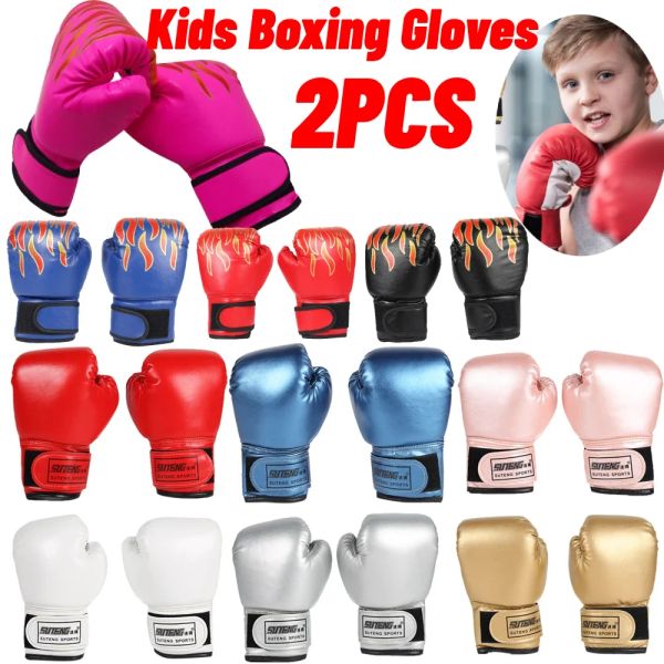 Boxe 2pcs per bambini guanti boxe in cuoio mma guanti guanti sacche da pugni kickboxing guanti thai professionisti per bambini allenamento per bambini