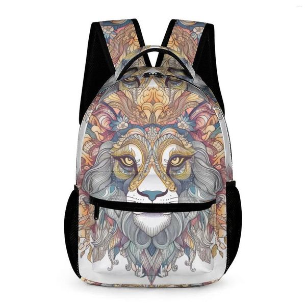 Backpack Lion Animal Mandala Sport Rucksacks Schüler Custom Large Schultaschen süßer Rucksack