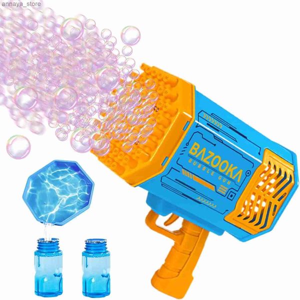 Punta di bolle di giocattoli per pistola con soluzione a bolle leggera 69 fori bolle macchina per bambini adulti regalo giocattolo estivo per il compleanno interno all'apertol2404