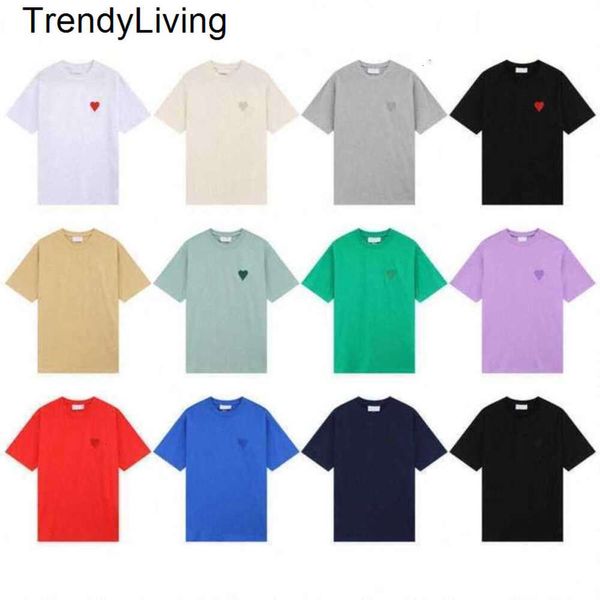 Neue Amis -Designerin Männer Frauen Frankreich Luxus T -Shirt Modemarke Herzmuster Casual T -Shirts Tees Mann Kleidung Kurzarm Amisweater Womens Herren Tshirt