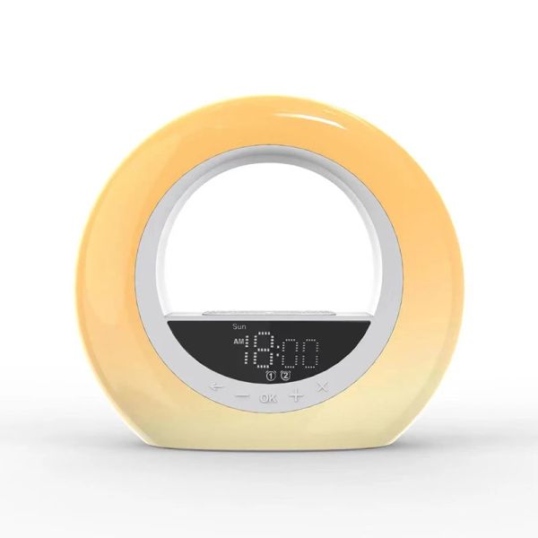 Acessórios Acorde o despertador leve com simulação de nascer/pôr do sol FM Night Night Light Natural Sounds Dual Alarm Sleep Aid Ideal for Gift