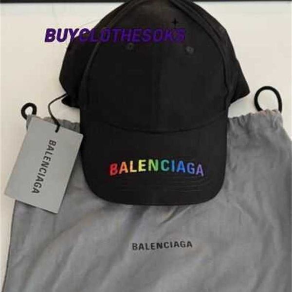 Baseball Cap Designers Hats Luxurys Sport Style Baseballcaps Hat Gift Blnciaga Black Rainbow Cap Cotton Black RRP 350- Brand New With Dust Bag WL