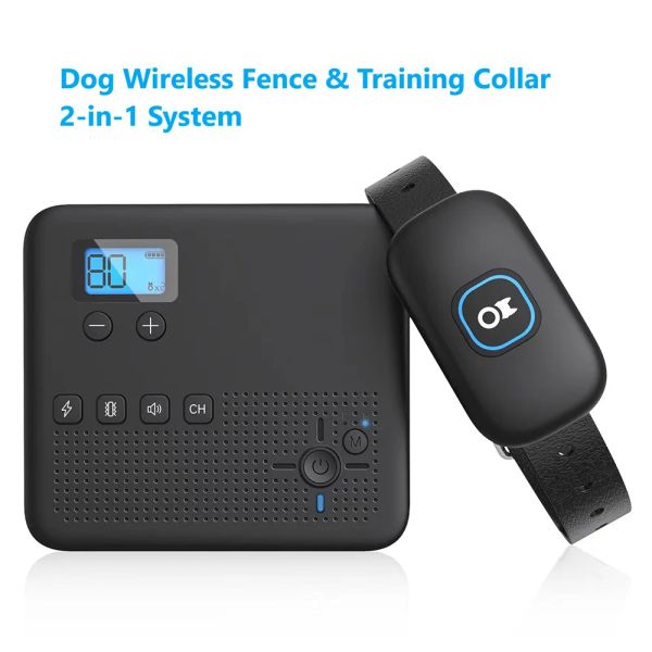 Colares novos 2 em 1 elétrico Pet Wireless Fence