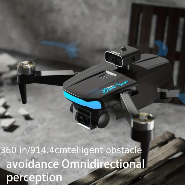 S132 Drone com câmeras HD dual, GPS, retorno único, prevenção de obstáculos em 360 graus, altitude de fluxo óptico, vôo estável e motores sem escova estável