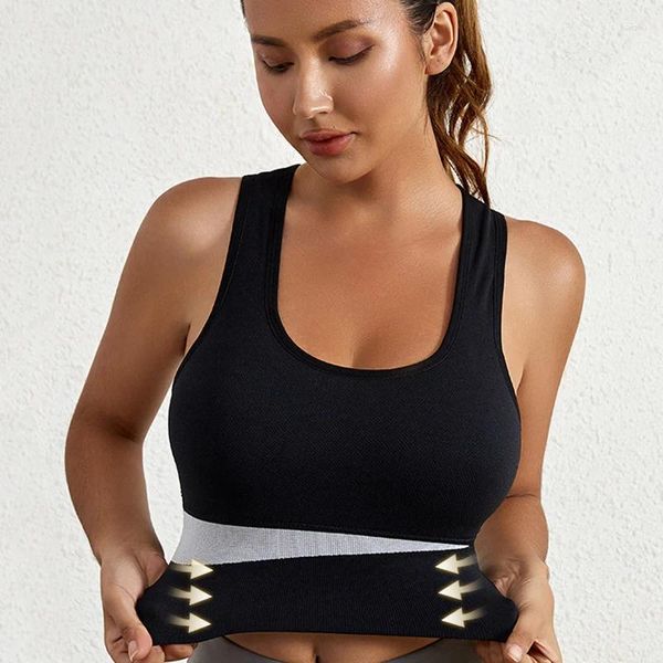 Roupa de ioga Mulheres Sexy Sports Bra Fitness Patchwork Roupa Underless Push Up Up Cotton Top Brassiere Wireless Colet