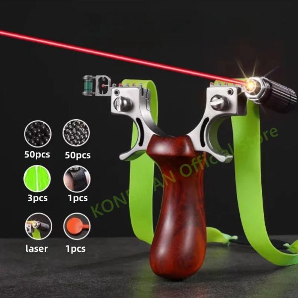 Arrow Aço inoxidável Slingshot High Precision Hunting Bow Catapult Set