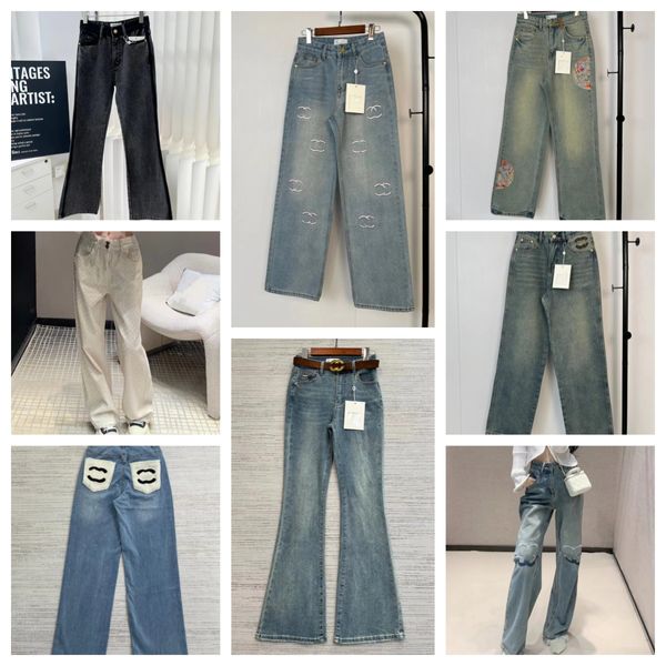 Jeans Womens Designer können Hose Beine offene Gabel Ticke Capris Jeanshose Fleece verdicken warme Schlampe Jean Hosen Marke Frauen Kleidung Stickerei Drucken