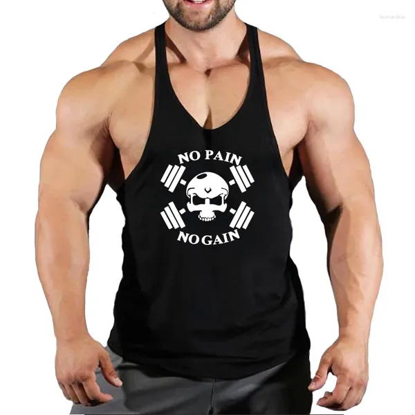 Herren Tanktops Muskelweste Bodybuilding Stringer Laufmarke Farbkleidung Turnhallen Top Männer Fitness ärmellose Hemd gekämmt Baumwolle