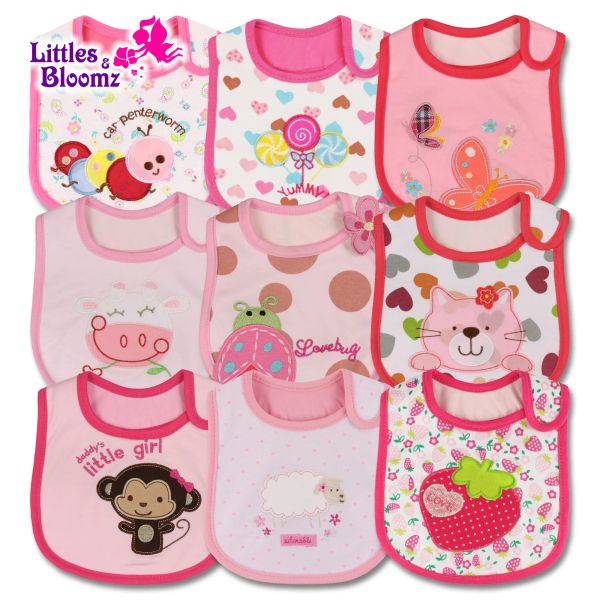 Accessori 9pcs/set baby girl boy che nutre bavaglini impermeabili asciugamani da cartone animato per bambini