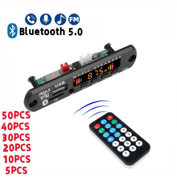 Player 550pcs Bluetooth 5.0 Car Kit Беспроводная плата MP3 Decoder 9V 12V Audio WMA Music Player Модуль с потерей Audio USB Aux TF FM Radio