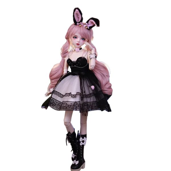 Puppen 1/3 60 cm BJD Doll Mechanical Gelenkkörper mit Make -up einschließlich Haaraugen Kleidung 62 cm Höhe Mädchen DIY Dress -up Spielzeug Bestes Geschenk