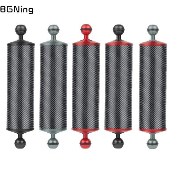 Atualização de câmeras Mergulho 5/8/10/12 polegadas D60mm Fibra de fibra de flutuação de fibra de carbono com 1 polegada de compressão de cabeça de bola dupla resistente à água subaquática