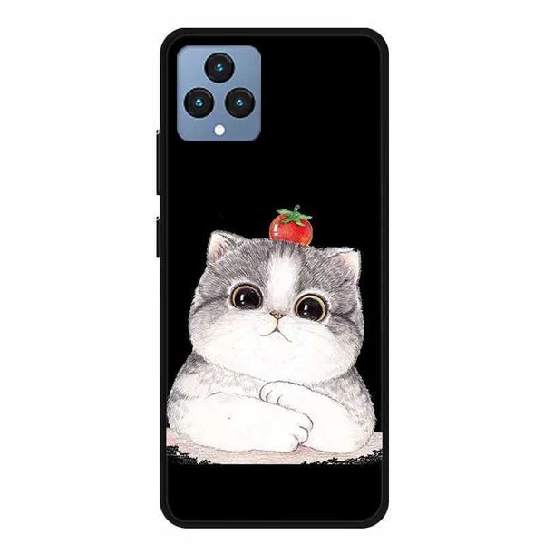 G6WN-Handy-Koffer Funda für T-Telefon 5G Hülle niedliche Cartoon Katze Schwarze Silikon Weiche Rückenabdeckung Hülle für T-Mobile Revvl 6 T Telefon 5G Telefonhülle 6.52 240423