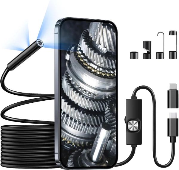 Telecamere più recente ispezione delle lenti a forma di serpente fotocamere 2.0 MP IP67 USB Typec Endoscope CAMA con 8 LED per Samsung Huawei Xiaomi PC