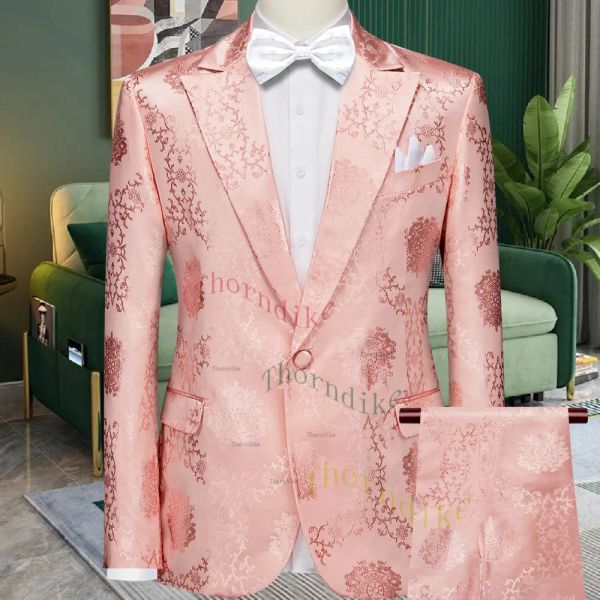 SUITS Thorndike Hightend Hightend Custom10 Classico fatto Classic Peach Groom Groomsmen One Bottons Best Man Wedding Men.