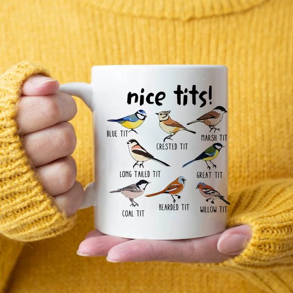 Nizza Titten Masse 11oz Keramik Kaffee Vogelbeobachtung Enthusiast -Lover -Geburtstagsgeschenk 240418
