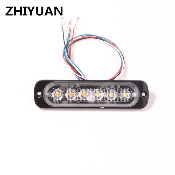 Aksesuarlar Senkronizasyon LED UYARI STROBE IŞIK 6W Araba Stil Strobo Yanıp Sönen Işıklar Kamyonlar için Çubuklar ızgara Güverte Sinyal Acil Alarm Lambası 12V