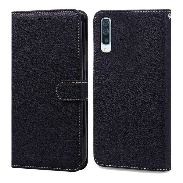 Case di telefonia cellulare A10 A50 A30S Custodia classica Custodia per telefono in pelle solida per Samsung Galaxy A10 A20 A30 A50 A70 A30S A20S A10S A20E Coperchio del portafoglio 240423