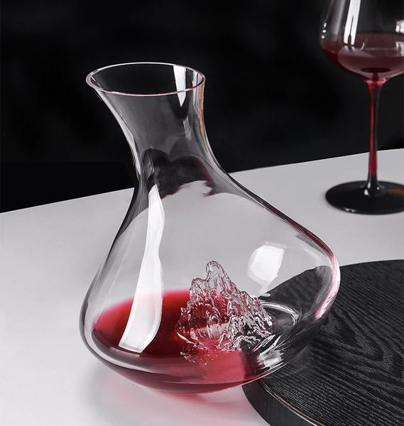 2000 ml di vetro in cristallo Iceberg Decanter Decorativo Micro paesaggio Aeratore rosso Bordeaux Carafe Pub Party Forniture 240419